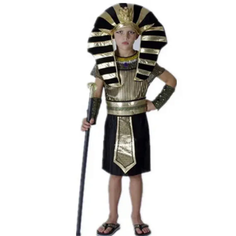 Carnevale Bambini adulti Bambini Faraone egiziano Costumi Cosplay Egitto Cleopatra Abito da festa reale