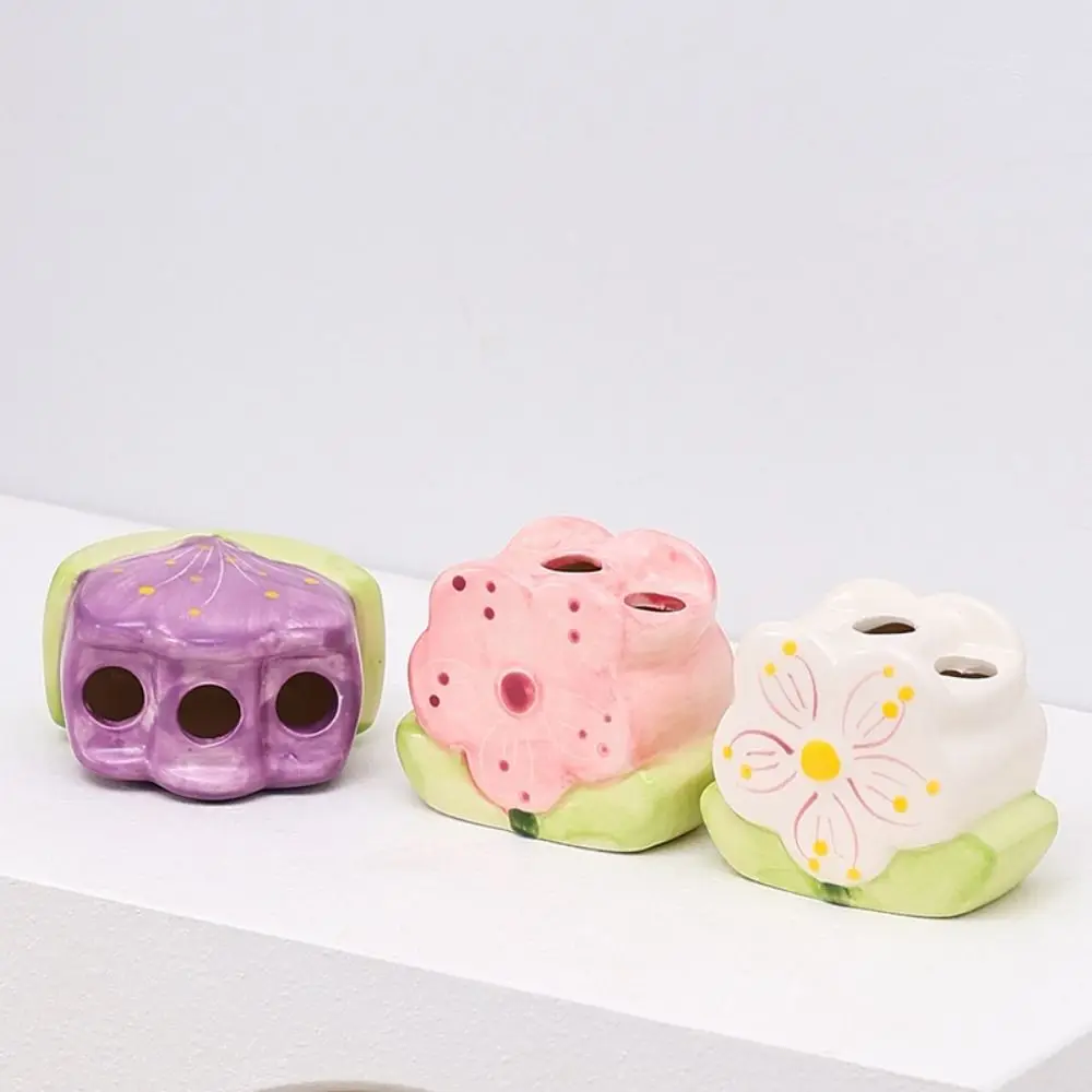 Ceramic Flower Makeup Brush Storage Bucket Table Storage Pen Container Tulip Pen Holder Tulip Flower Ceramic Make Up Organizer