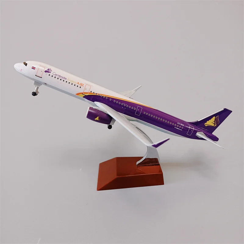 

20cm Cambodia Air Airbus 321 A321 Airlines Alloy Metal Diecast Airplane Model Plane Model Aircraft w Wheels Landing Gears