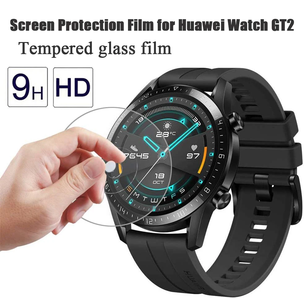 Tempered Glass For HUAWEI Watch GT Screen Protector Film 46 mm Full Protective Film  Case Tempered Glass Cover Full Protective