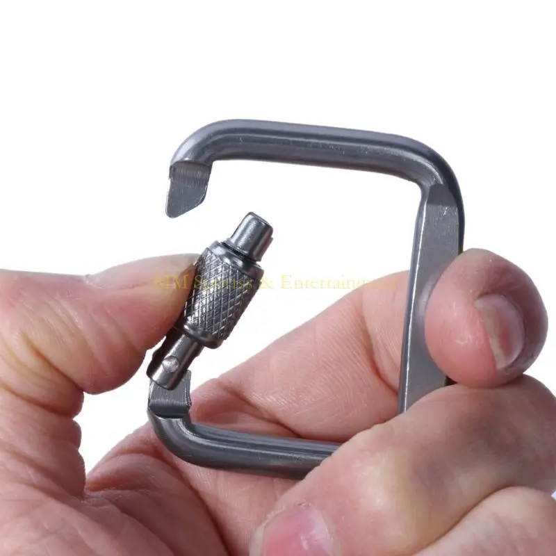 31BE Aluminium Carabiner Locking Carabiner Hook for Backpacks Camping Travels Travel