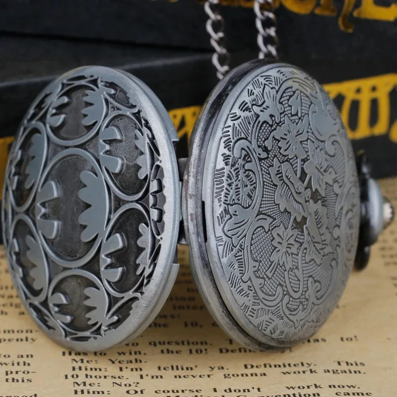 Reloj de bolsillo con collar de cuarzo gris antiguo, relojes con colgante de recuerdo, regalos únicos, reloj Fob Unisex para niños, mujeres y hombres