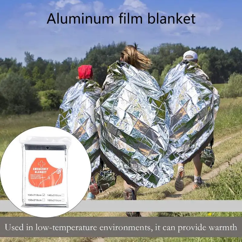 Camping Emergency Blanket Outdoor Survival Rescue Foil Thermal Blanket Hypothermia Windproof Survival Blanket For Camping Hiking