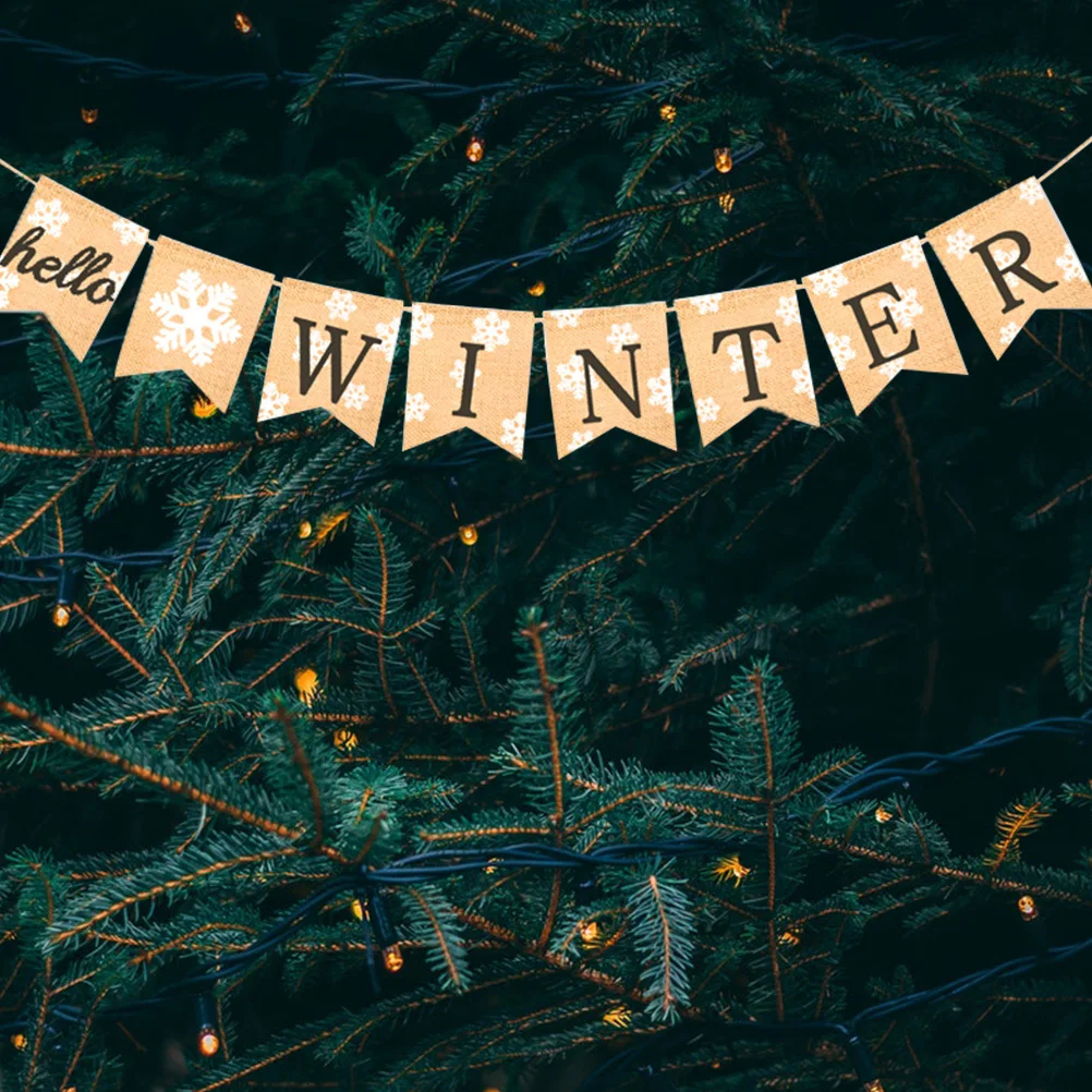 

Christmas Decoration Bunting Banner Burlap Hanging Party Ornament Indoor Outdoor Holiday Decor Christmas Banner