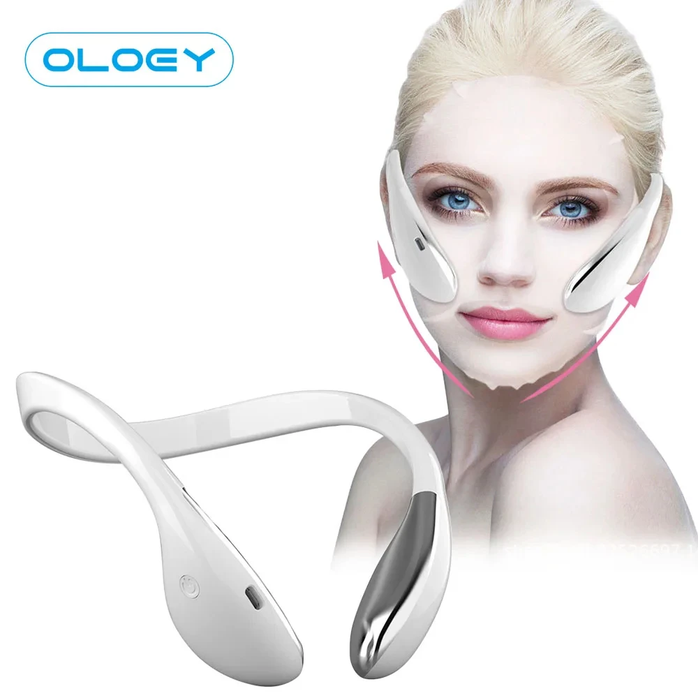 Electric Facial Massager Lifter 3 Gears Vibration EMS Microcurrent Skincare V Line Face Lifting Device Double Chin Jowl Reducer