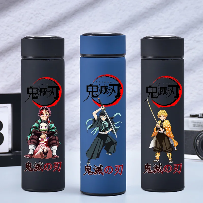 Botella Térmica de Acero Inoxidable de 500ML Demon Slayer, Taza Esmerilada de Kamado Tanjiro, Kamado Nezuko, Tokitou Muichirou, Regalo
