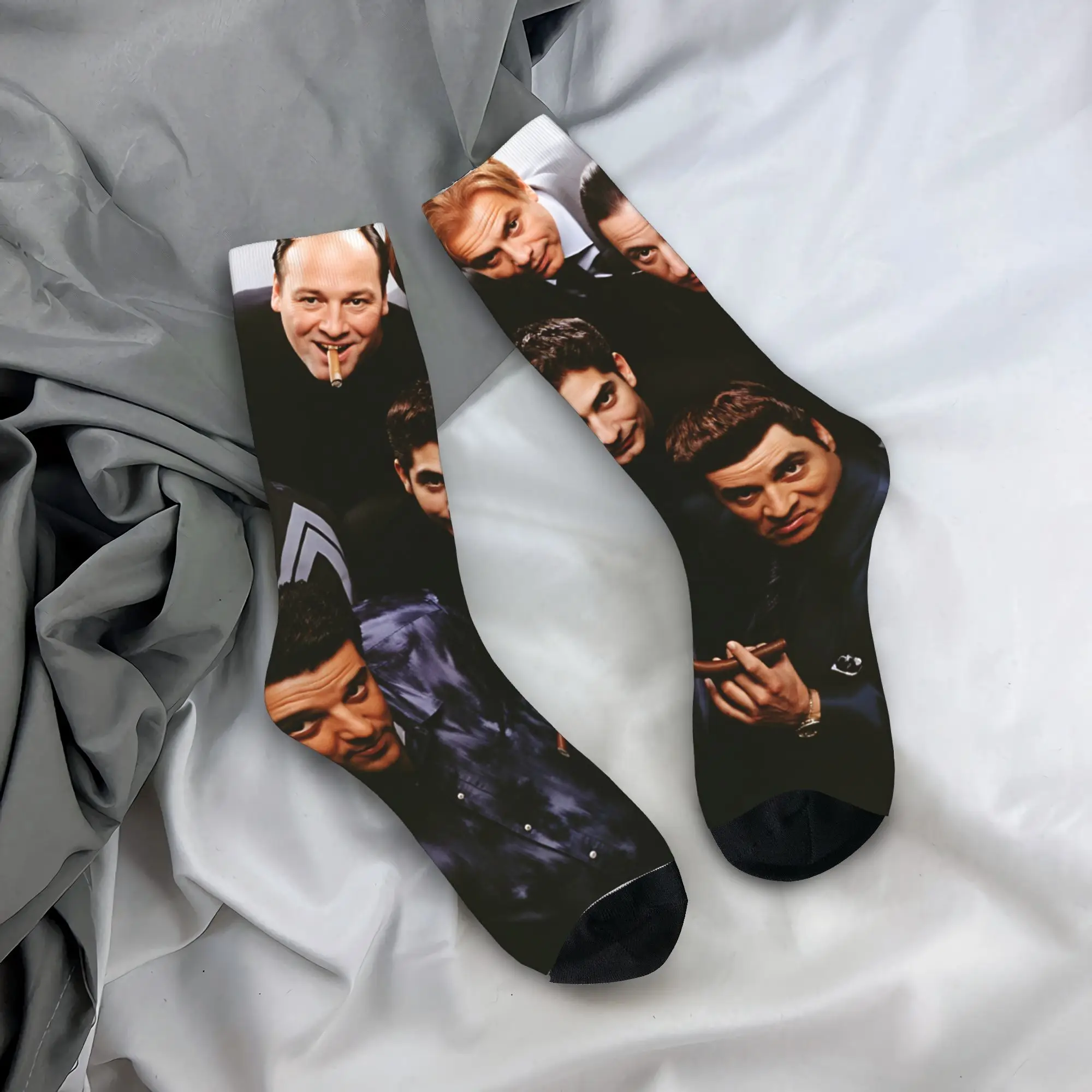 

Чулки в стиле Харадзюку из фильма «Sopranos», мужские средние мягкие носки, осенние велосипедные дизайнерские носки с защитой от пота, подарок на день рождения