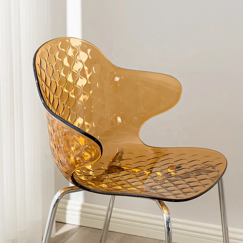 Light Luxury Cafe Dining Chair Backrest Negotiation Chair Transparent Crystal Stool