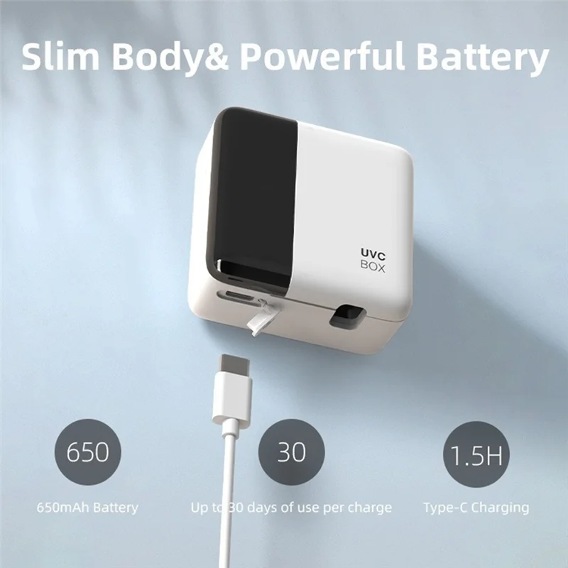 معقم تخزين فرشاة الأسنان الذكية، رف تخزين للسفر مثبت على الحائط قابل لإعادة الشحن لفرشاة الأسنان الكهربائية واليدوية-A77G