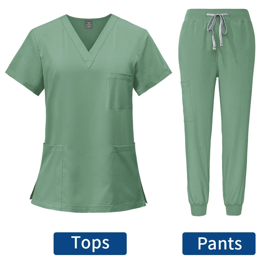 Uniforme médico Slim Fit para mulheres, Conjuntos de esfrega, Acessórios de enfermagem, Vestidos de cirurgia hospitalar, Clínica odontológica