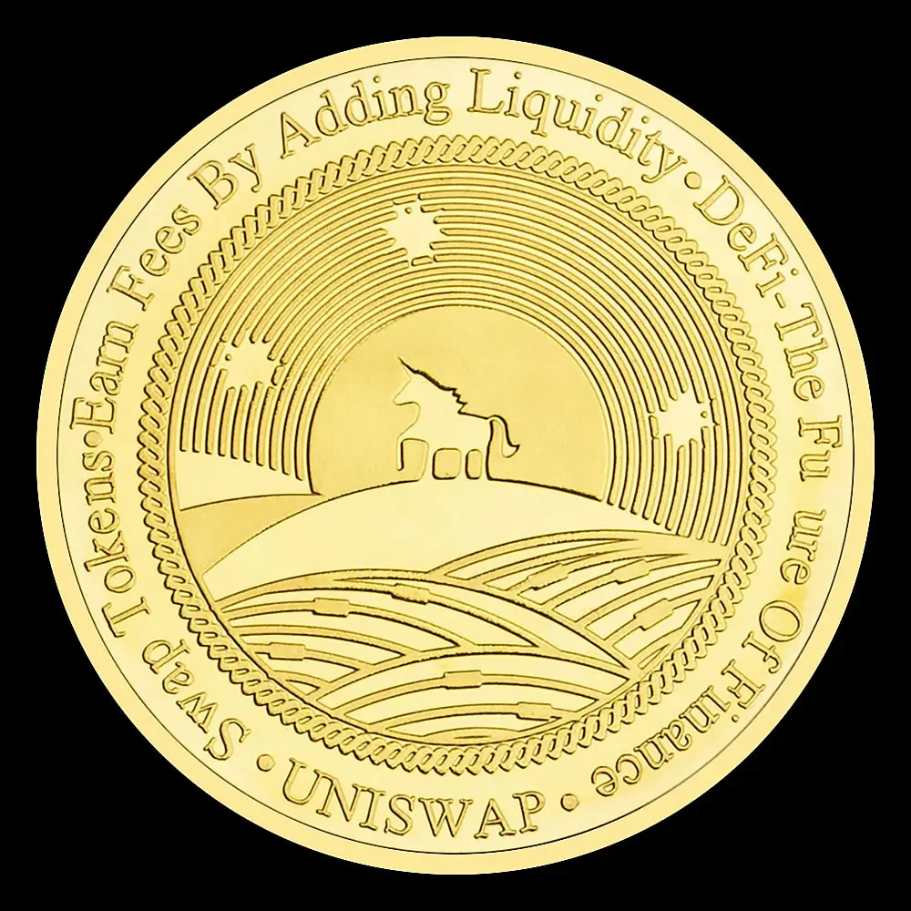 UNISWAP Cryptocurrency Physical Gold Plated Souvenir Gift Creative Crypto Coin Commemorative Coin