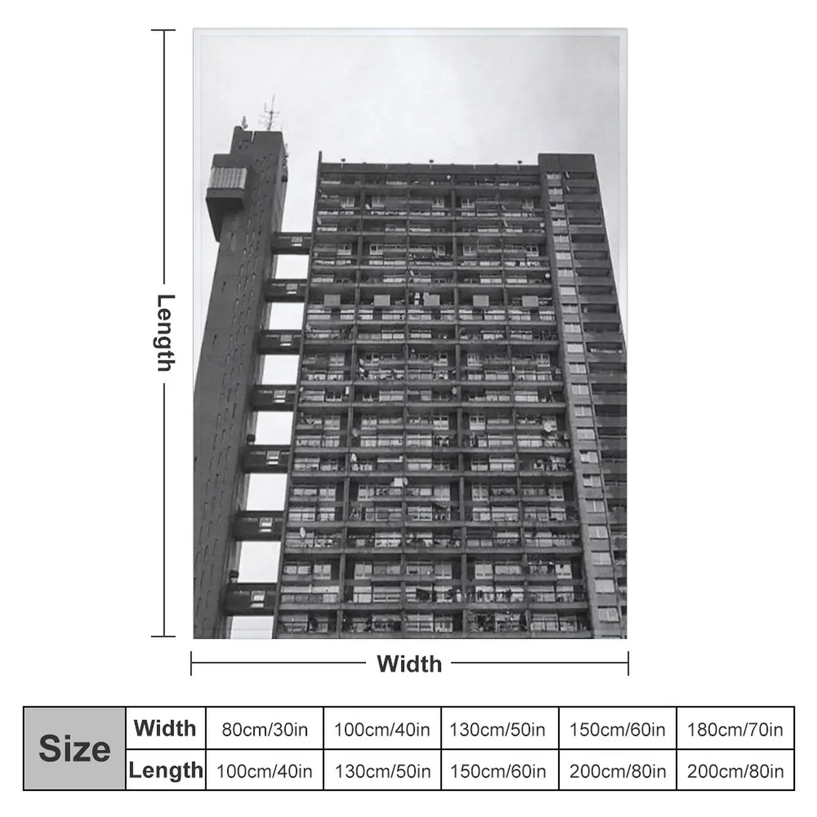 Trellick Tower, London, Ern? Goldfinger - Architectural Photograph Print Throw Blanket Extra Large Throw Blankets