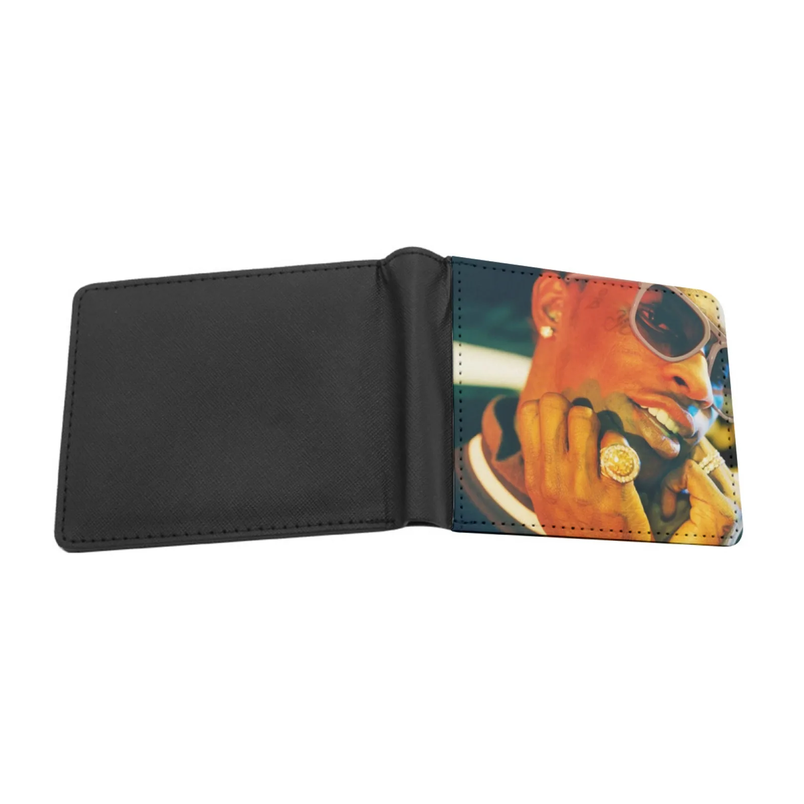 Thug Face New Men's Wallet Short Fashion Pu Leather Wallet Multi Card Wallet Life Thug Life Hiphop Hip Hop Rap Rapper Music