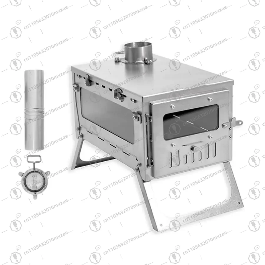 Portable Foldable Stainless Steel Wood Burning Tent Stove Quick Install For Camp Kitchen