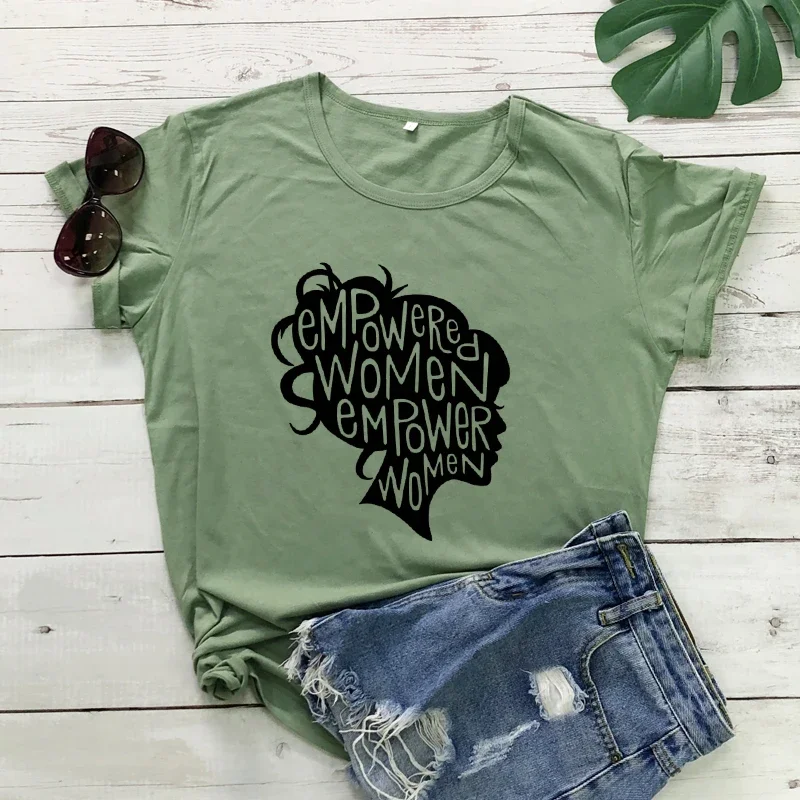 Empower Women T-shirt Casual 90s Graphic Feminist Tshirts Harajuku Fashion Girl Power Slogan Tops Graphic Clothing  Casual Tee