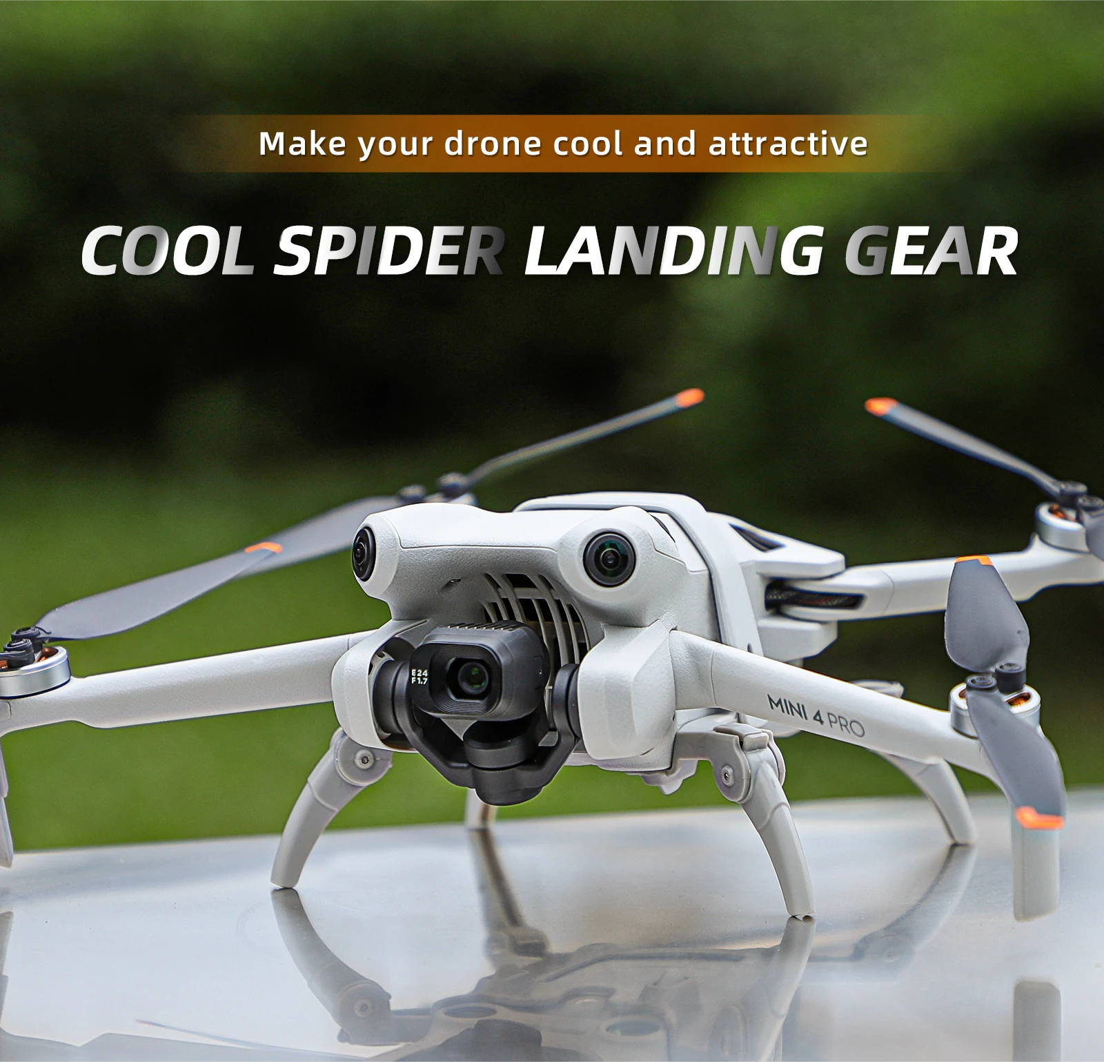 معدات الهبوط العنكبوتية لملحقات الطائرة بدون طيار DJi Mini 4 Pro، معدات الهبوط الممتدة 33 مم خفيفة الوزن