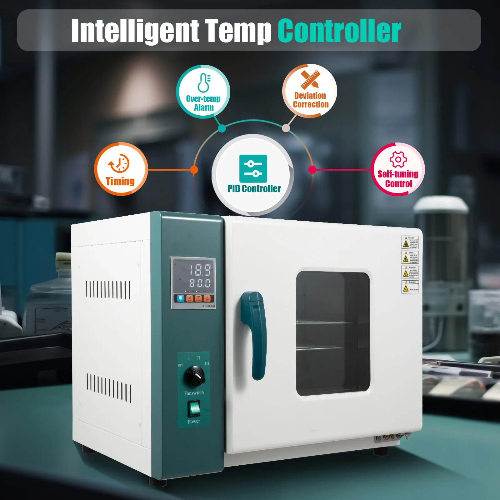 فرن تجفيف مختبر 1000 واط سعة 45 لتر 300 ° معدات التجفيف الصناعية من الفولاذ المقاوم للصدأ C #5