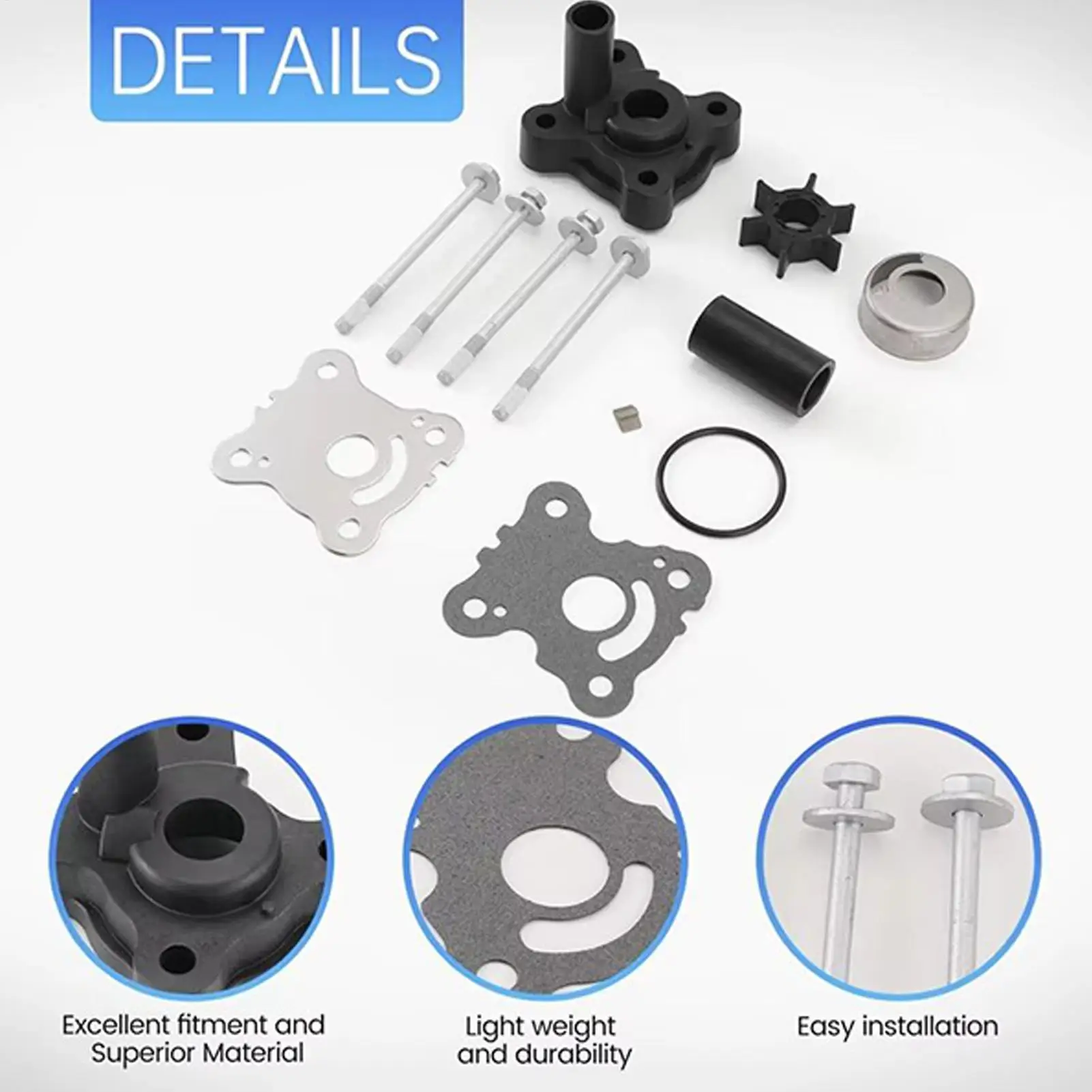 Marine Water Pump Repair Kit Boat Water Pump Repair Precision Sturdy Set Boat Engine Parts For Workshop Crafting Maintenance