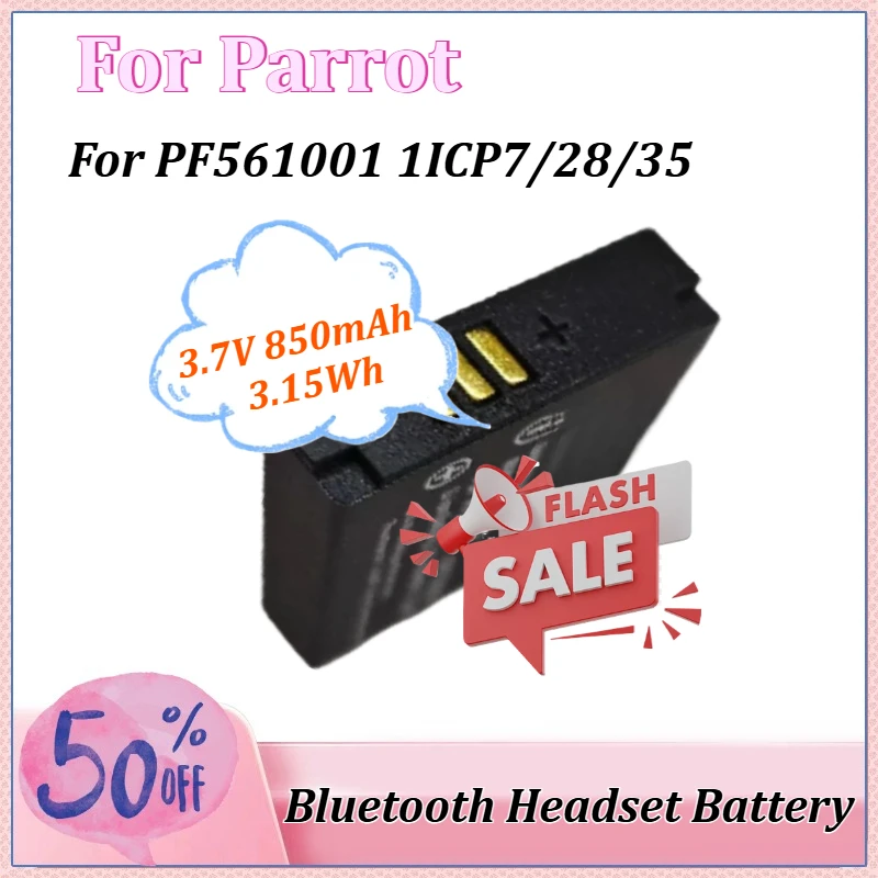 

Wireless Bluetooth Headset Battery 3.7V 850mAh 3.15Wh for Parrot PF561001 1ICP7/28/35 Parrot Zik 2.0 3.0 Rechargeable Battery