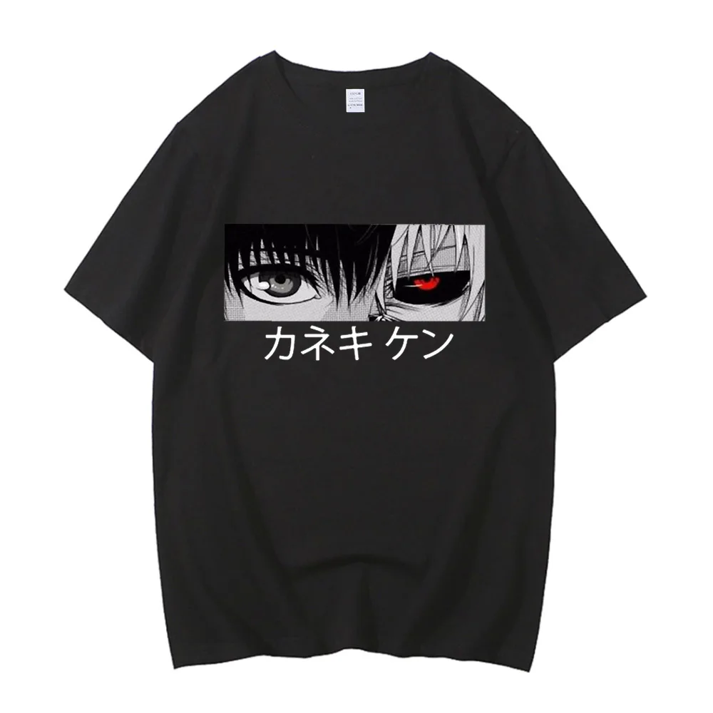 Tokyo Ghoul T Shirt Ken Kaneki TShirt Japanaise Manga Anime T-shirt Y2k Clothes High Quality Cotton Streetwear Male