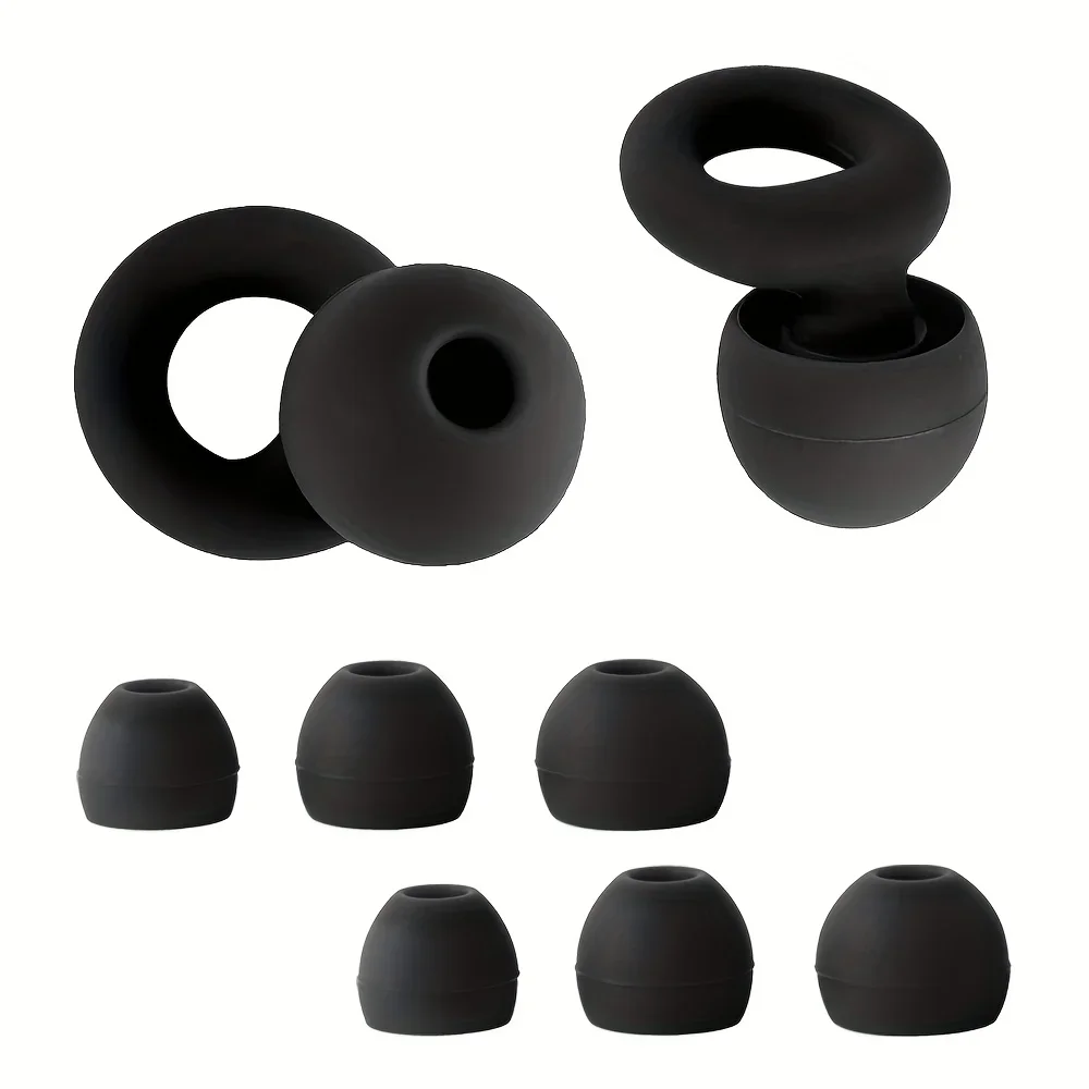 

Reusable silicone earplugs with a stylish design; soft and comfortable, ideal for sleeping, working, and traveling,