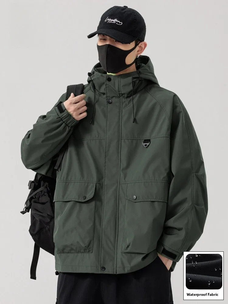 

Мужская зимняя повседневная куртка-парка American Workwear Jaet свободного кроя, водонепроницаемая, с капюшоном, на молнии, из полиэфирного волокна