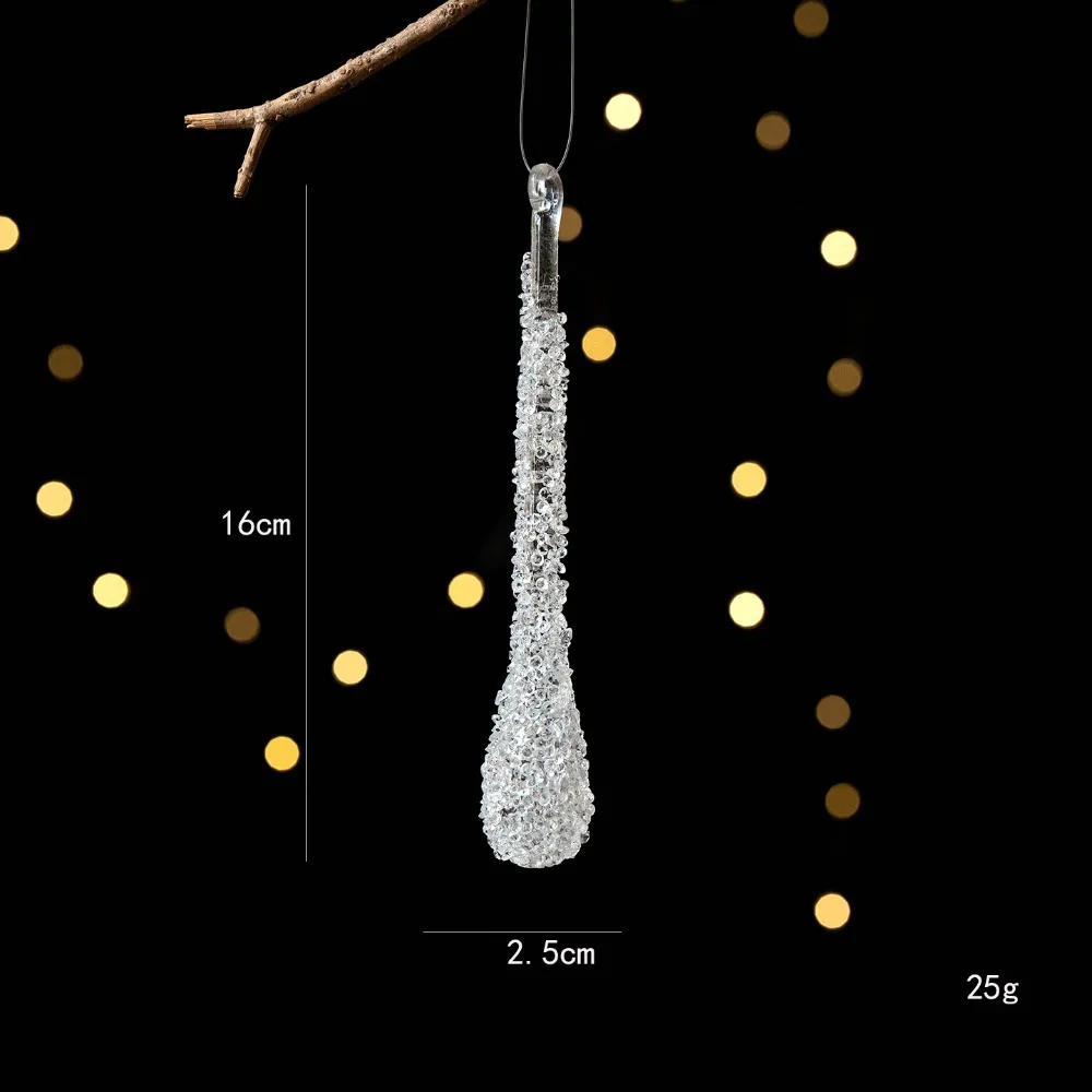

Transparent Christmas Hanging Pendants Acrylic Water droplet Christmas Decorations Hanging Ice Bar Drop Ornaments Party Supplies