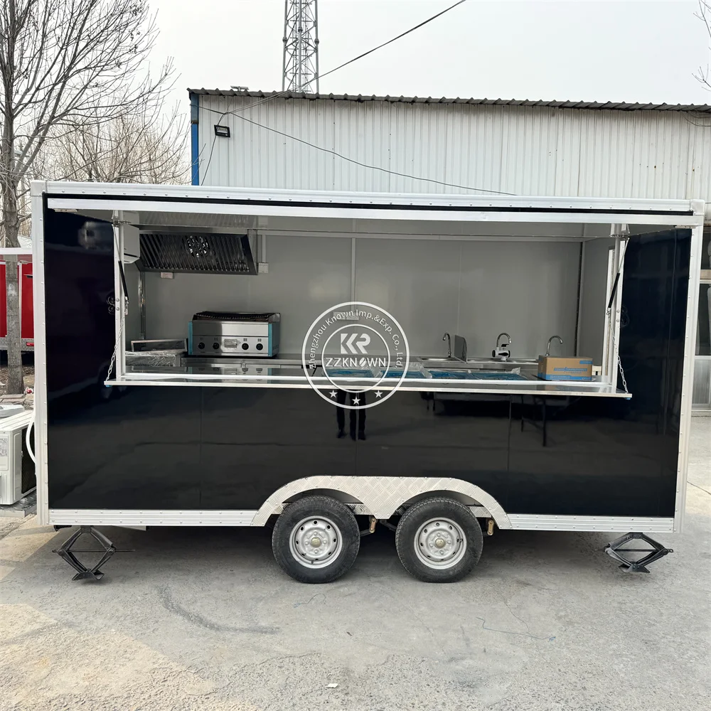 Commercial Coffee Ice Cream Fast Food Kiosk Mobile Food Cart Concession Trailer Burger Bubble Tea Food Truck For Sale view 6