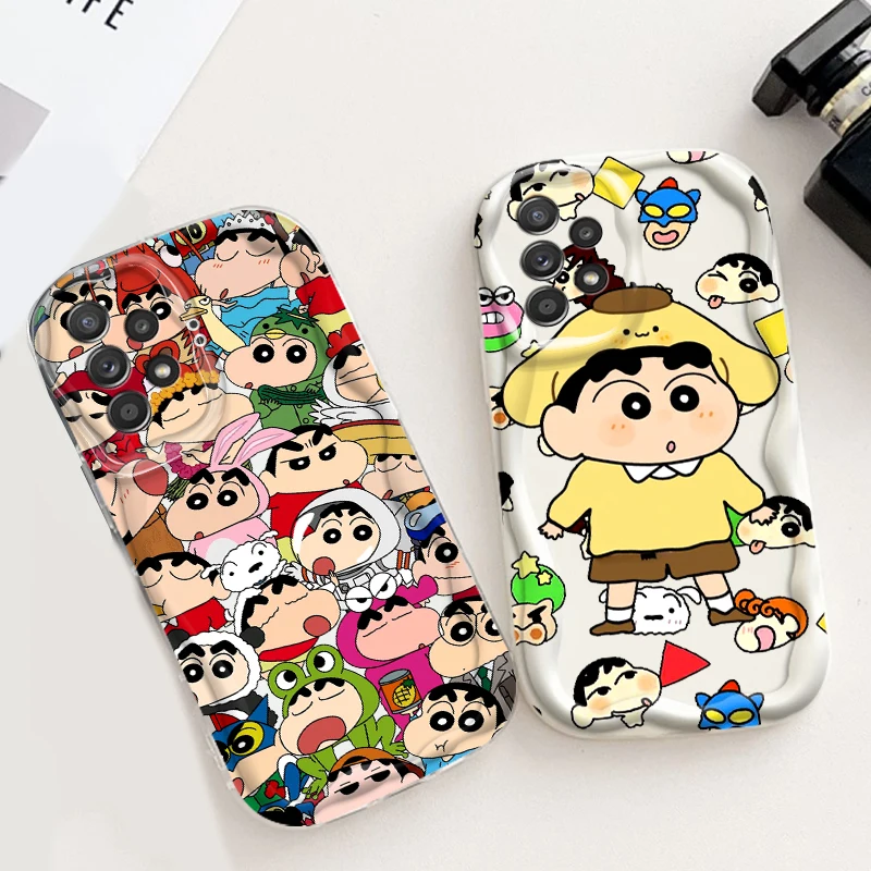 Comics C-Crayones S-Shins-chanes For Samsung A55 A54 A53 A52 A35 A34 A33 A32 A25 A24 A23 A22 A21S A15 A13 A14 5G Wave Oil Cover