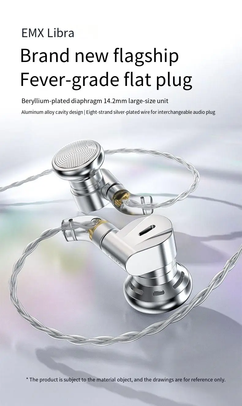 NEW TRN EMX Dynamic Flagship Audiophile Flat Headset Earplugs Super Bass Music Replaceable Cable For EMA TN BAX