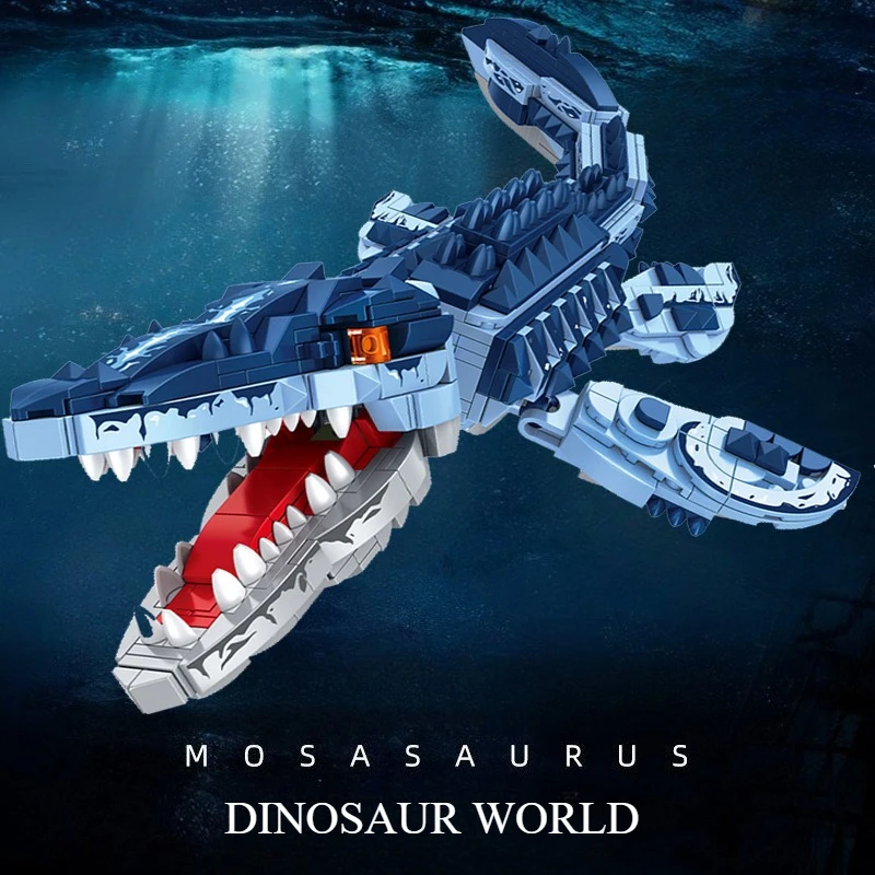 805PCS Cretaceous Marine Apex Predator Mosasaurus Building Block Model, DIY Ornament for Living Room & Bedroom, Perfect Holiday