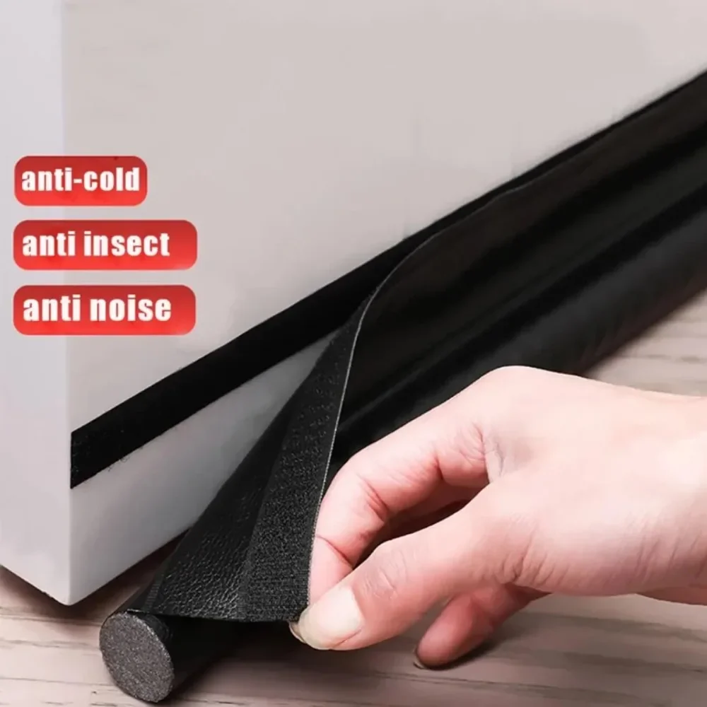 Adjustable Door Bottom Seal Strip Weatherstrip Under Door Draft Stopper Anti-Cold One Side Gap Blocker Foam Weather Strip