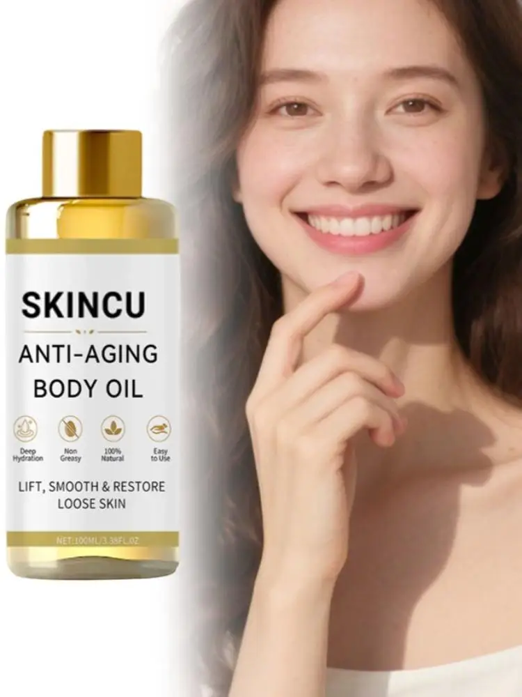 100ml Firming Body Massage Oil Rosehip Seed Sweet Almond Ginger Vitamin E Fast Absorbing Moisturizing Oil for Dry Rough Skin Use