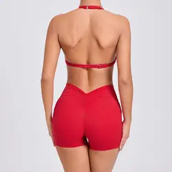 Sexy wo-piece Shockproof Sports Suits Women Gym Set Women Tracksuit Running Quick-Dry Sports Vest Female Fitness Yoga Set