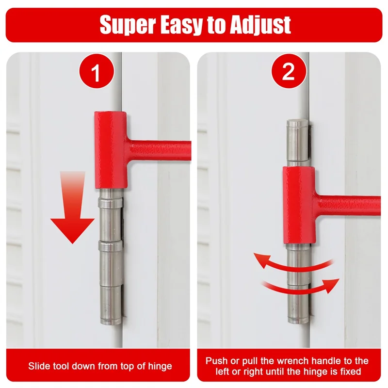 ABJI-Universale per chiave di regolazione dell'armadio per porta 4 in 1 per strumento cerniera porta con filettatura multi-dimensione per allineamento porta