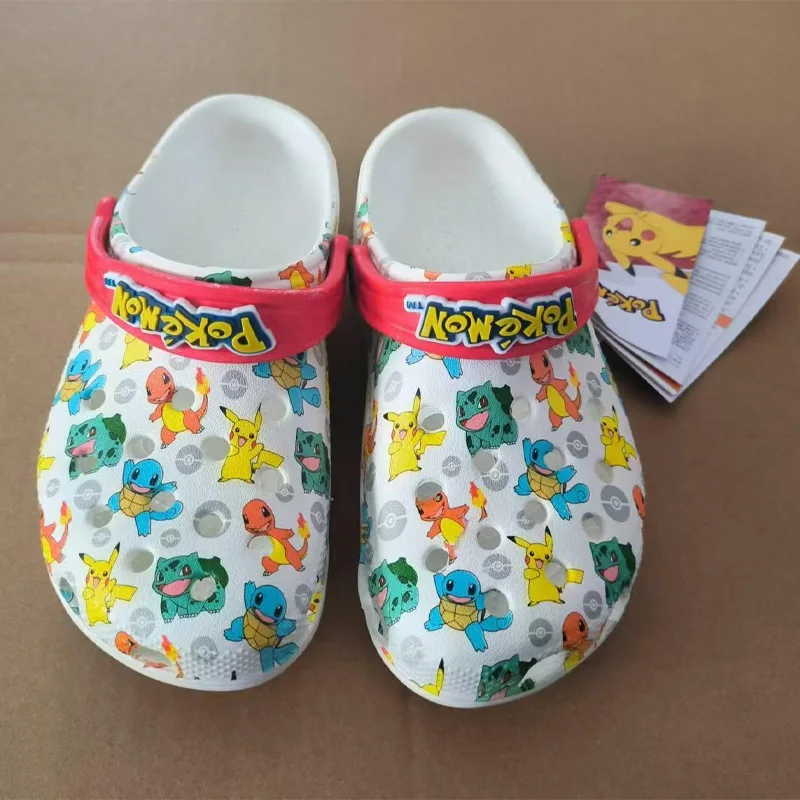 pokemon Kawaii Hole Sandals Pikachu Squirtle Charmander Slippers Sandals Eva Anime Home Beach Shoes Summer Slippers Kids Gifts