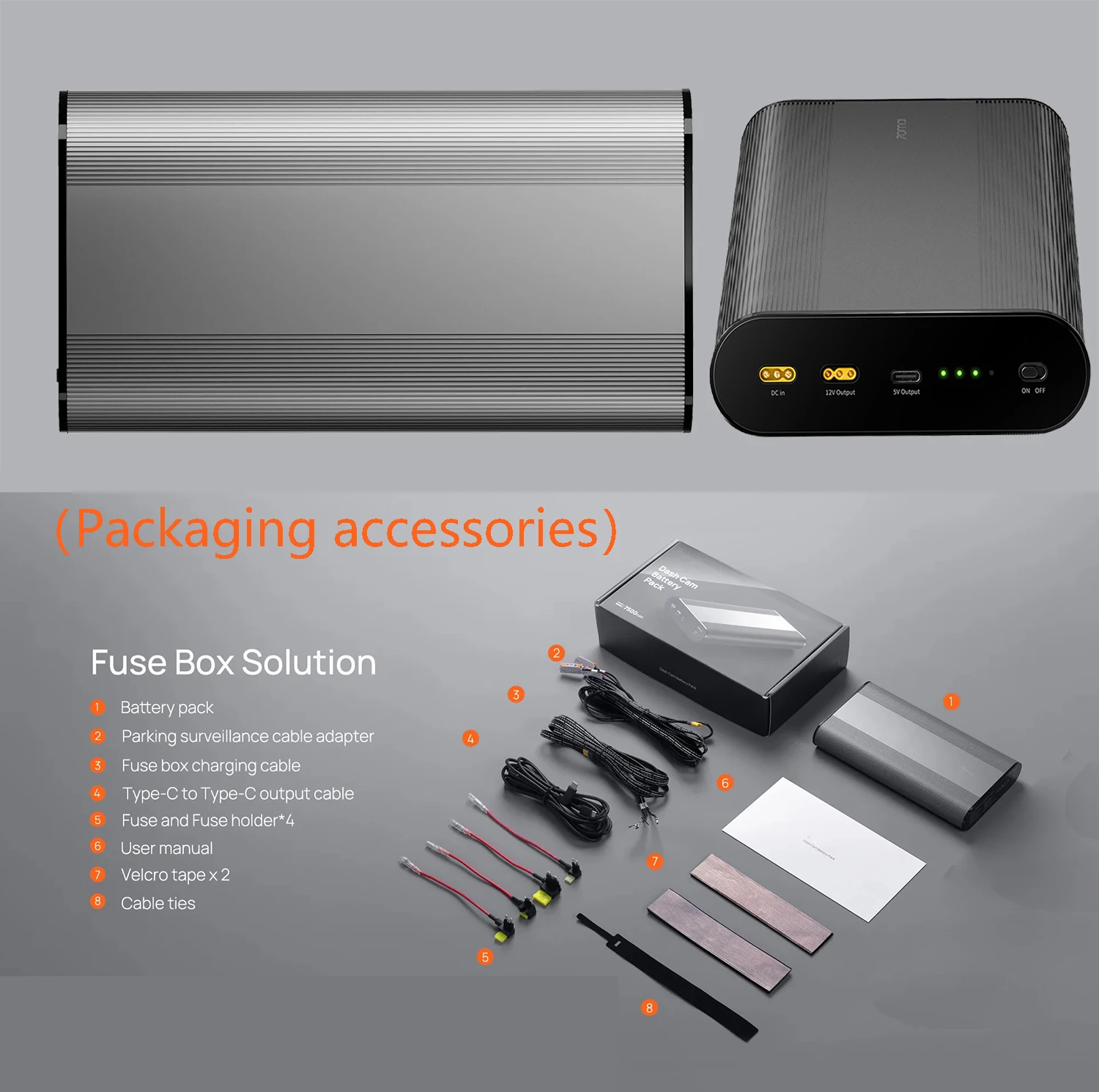 for 70mai Dash Cam Battery 96Wh LiFePO4 Backup Power, Up to 30-Hour Parking Mode, for 70mai T800 ,A810 Lite , A810S . X800  x200 view 2
