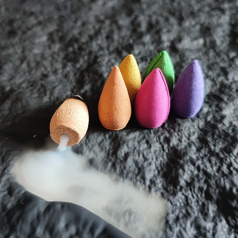 YXYMCF Mixed Natural Reflux Tower Incense Rose Jasmine Lavender Smoke Cone Backflow Incense for Burner Incense Cones Bullet