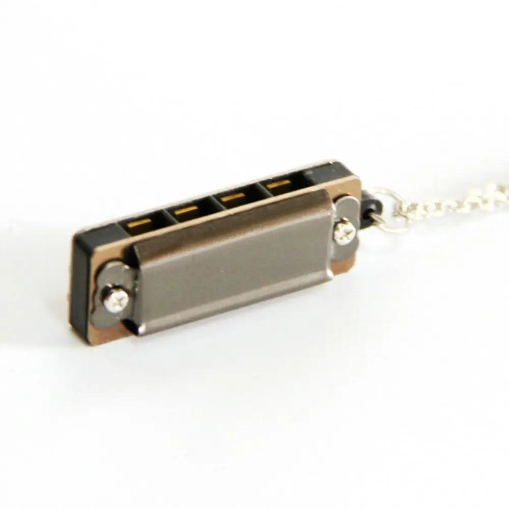 Mini Harmonica Pendant Necklace Creative Four-hole Musical Instruments Men and Women Couple Necklace Sweater Chain