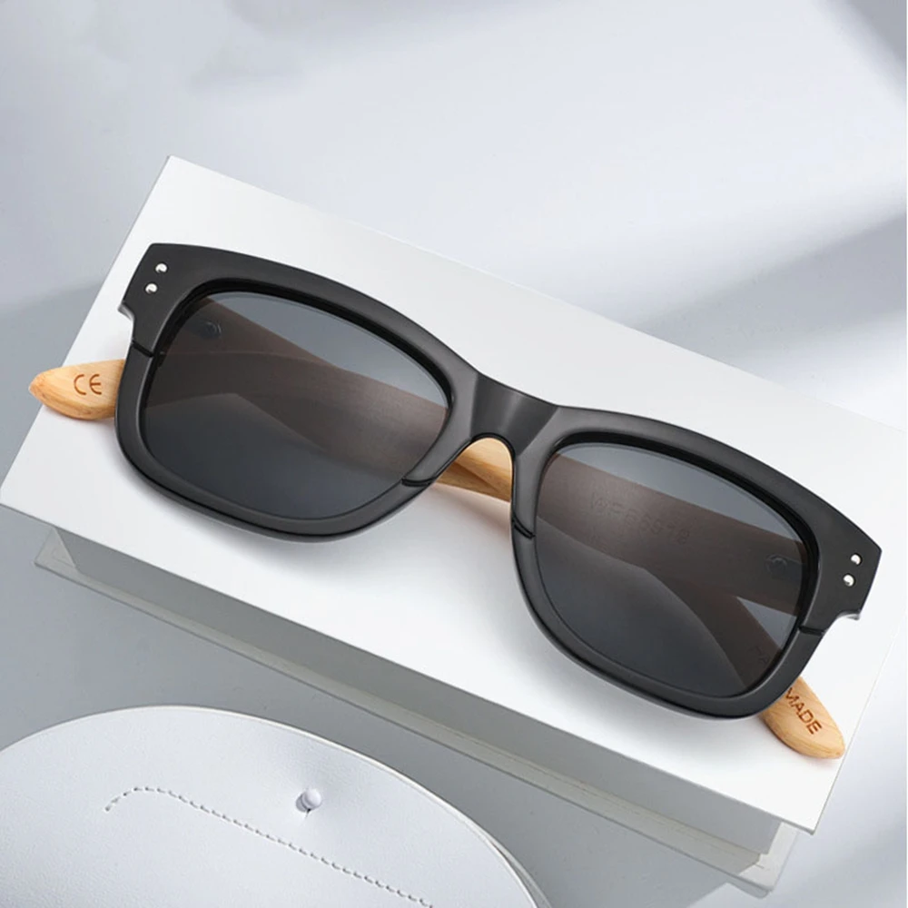 ShinyCoCo Luxusmarke Bambusholzbrille, personalisierte Bambusbeine, Sonnenbrille, doppellagiger Rahmen, Holzsonnenbrille