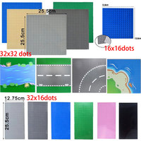City Classic 32x32 32x16 16x16 Dots Baseplate Road Plate Straight Curved River Baseplate Assembly Block Figures Building Blocks