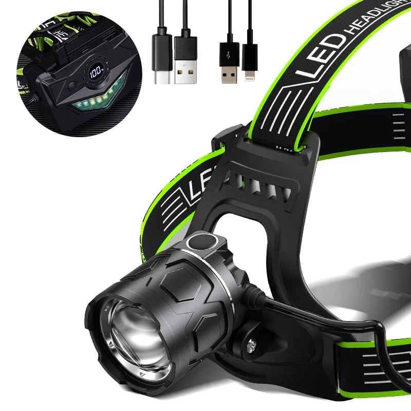 

30W White Laser Strong Light Headlamp USB Charging Helmet-Mounted Outdoor Night Fishing Exploration Ultra-Bright Headlamp