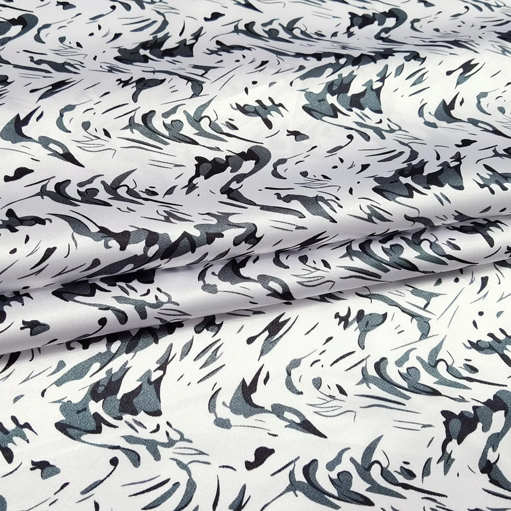1 Meter x 1,48 Meter Geometrisches Webmuster Satin-Material Seidig Weiches Polyester Charmeuse Futterstoff Schal DIY Stoff – Detail 22