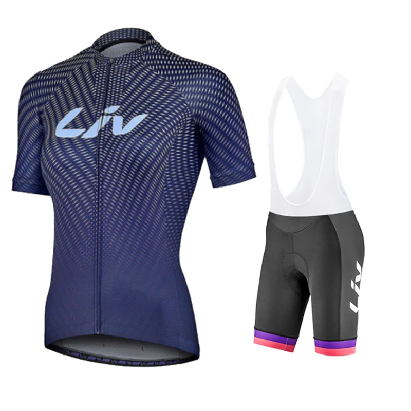 2024 Women Summer Short Sleeve Cycling Clothing LIV Road Bike Jersey Set BIB Gel Shorts Sport Suit Female Bicycle Clothes