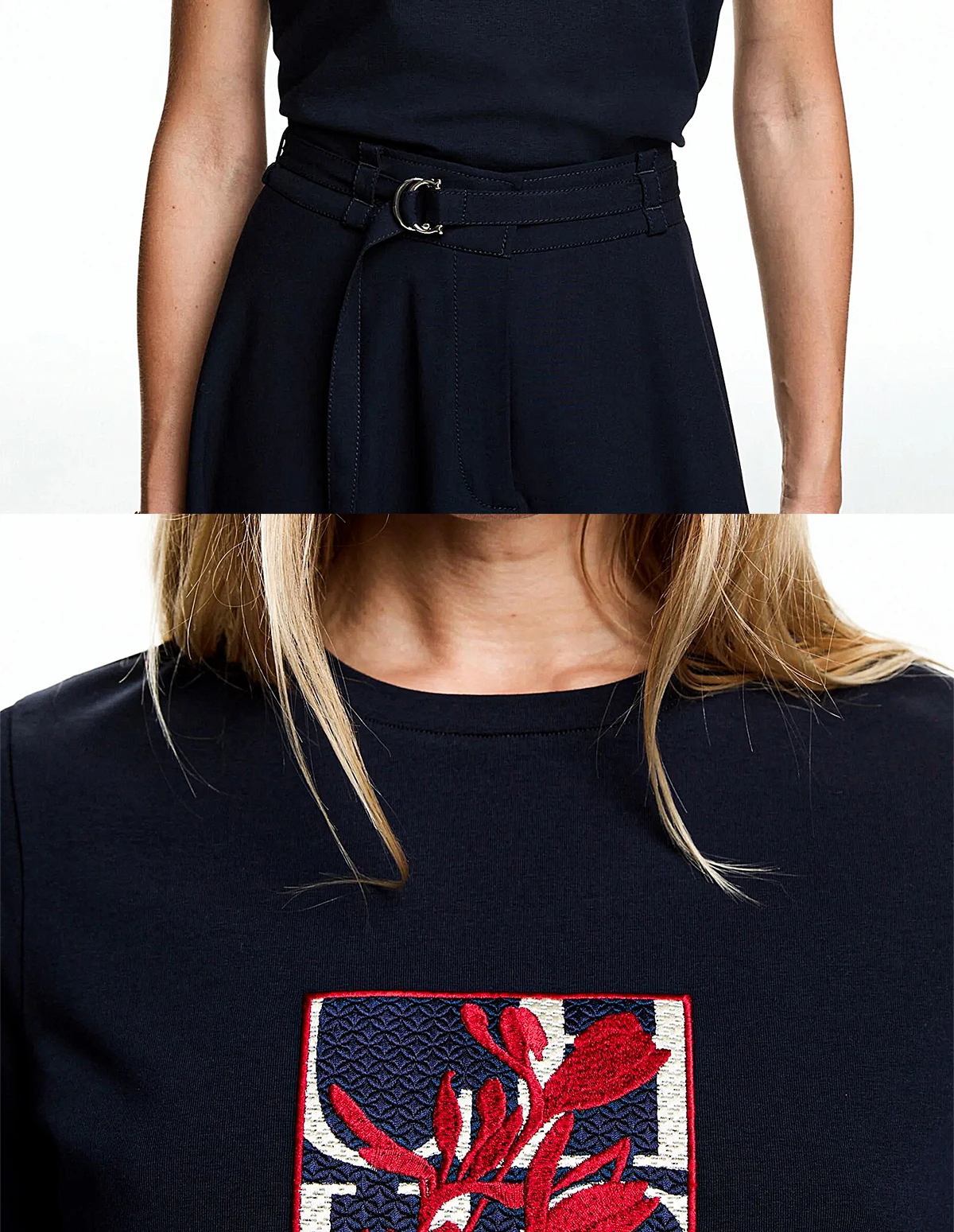 CH Women's Short-Sleeved T-Shirt, with a Round Neckline and Featuring a Red Floral embroidery Design, a Casual Everyday Top 78 Se332c5fe27db464a9fddde6c758abfbde