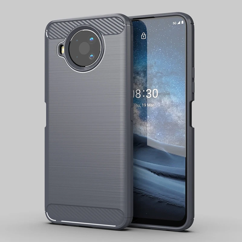 Suitable for Nokia 8.3 Case Silicone Protective Sleeve Anti-Drop Phone Case Drawing Process Protective Soft Shell Gray