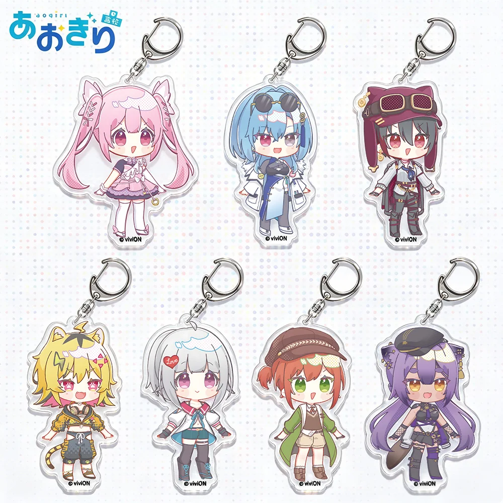VTuber Aogiri High School Chiyoura Chiyomi Rie Wake Yasoshina Mujina Tsukiyuki Ibuki Urutoragaru Chibi Acryl-Schlüsselanhänger, Spielzeug, Geschenk