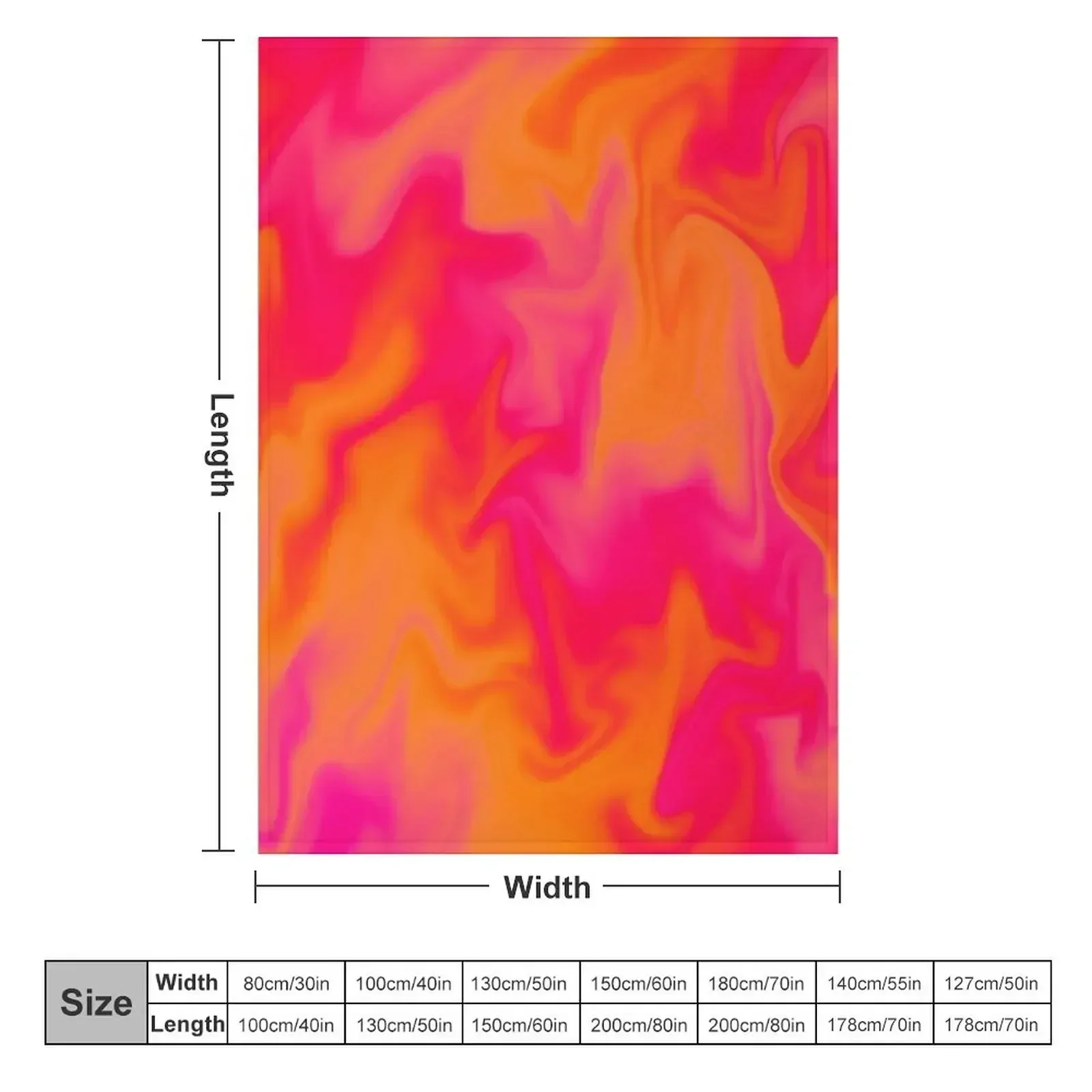 Pink, Orange, and Red Marble Fusion Design Throw Blanket couch cozy soft plush fuzzy picnic outdoor blanket
