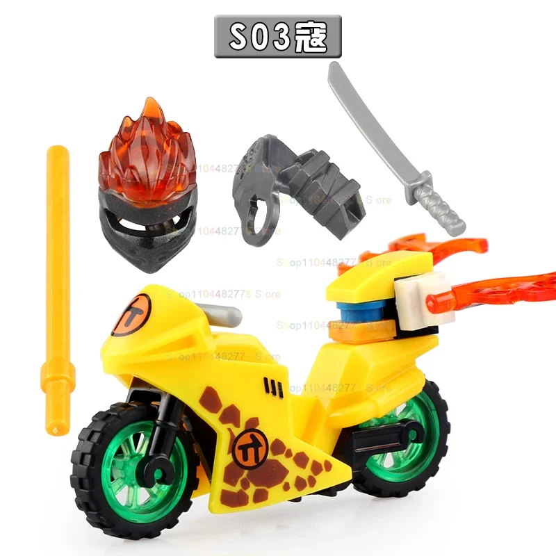 

Cartoon Building Blocks Motorcycle Action Figures assemble Bricks DIY Toy for Children Birthday Gifts