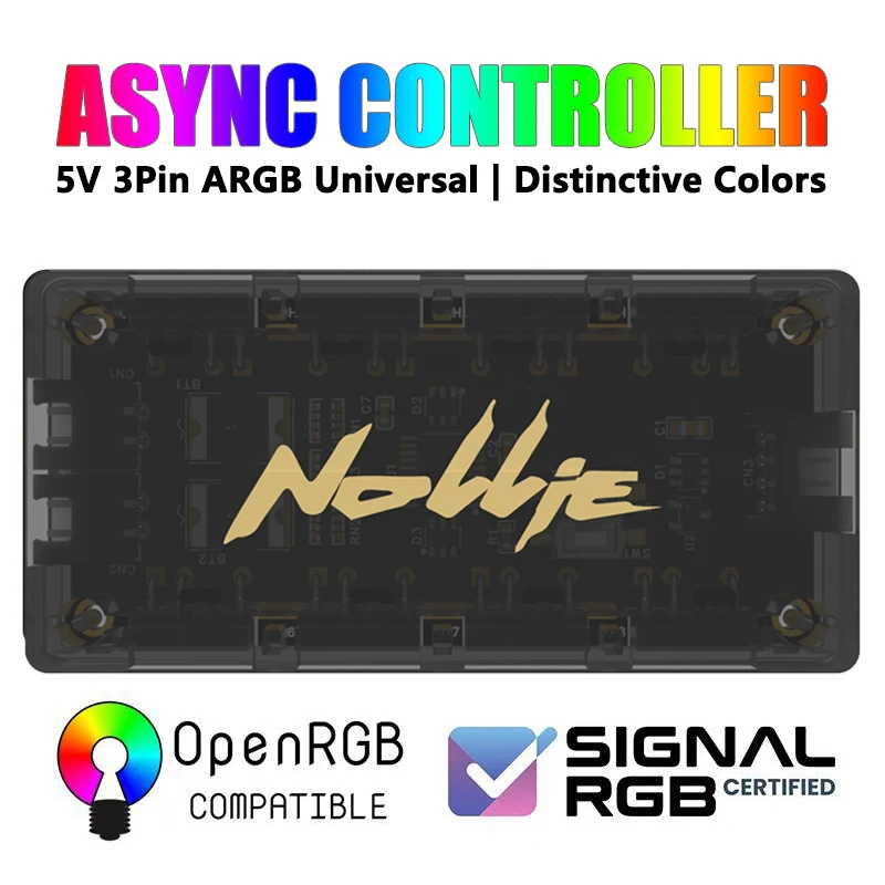 Nollie SignalRGB OpenRGB Universal 5V 3PIN ARGB Asynchronous Controller HUB For Computer PC Case Cooling Fans Light Strip